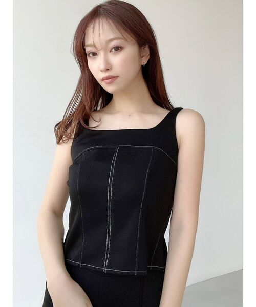 RESEXXY（リゼクシー）の「スウェットコルセットトップス【セットアップ着用可能】（スウェット・レディース・ブラック/ベージュ/アイボリー・FREE）」の9枚目の写真