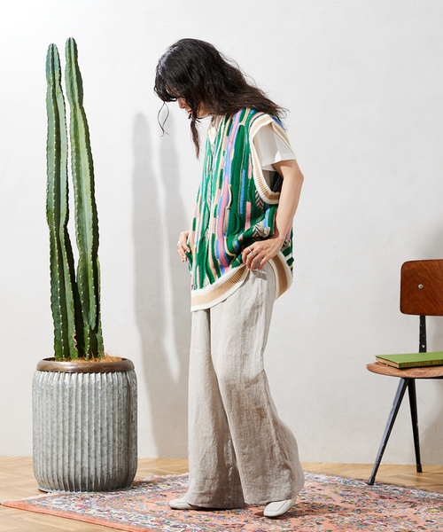 JOURNAL STANDARD relume（ジャーナルスタンダード　レリューム）の「CALIFORNIA 3Dニットベスト（ベスト・メンズ・グレー/ライトグリーン/ダークブルー・MEDIUM/LARGE）」の10枚目の写真