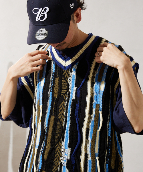 JOURNAL STANDARD relume（ジャーナルスタンダード　レリューム）の「CALIFORNIA 3Dニットベスト（ベスト・メンズ・グレー/ライトグリーン/ダークブルー・MEDIUM/LARGE）」の18枚目の写真