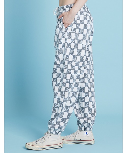 Little sunny bite(リトルサニーバイト)の「Checker sweat pants(スウェットパンツ・レディース・ホワイト/ピンク/グリーン・SMALL/MEDIUM)」の4枚目の写真
