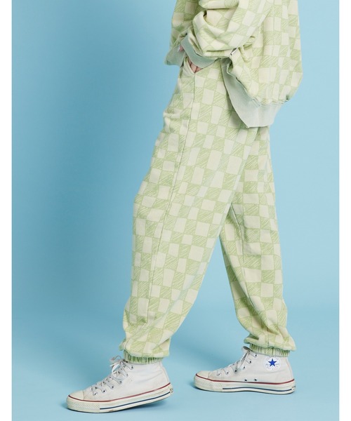 Little sunny bite(リトルサニーバイト)の「Checker sweat pants(スウェットパンツ・レディース・ホワイト/ピンク/グリーン・SMALL/MEDIUM)」の6枚目の写真