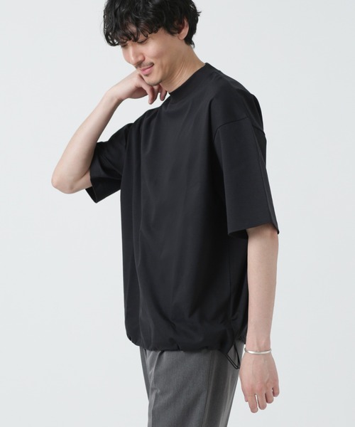 NANO universe（ナノユニバース）の「LB.03/スーピマコットンワイドモックネックTシャツ（Tシャツ/カットソー・メンズ・コーラル/ホワイト/ブラック/ターコイズブルー・M/L）」の3枚目の写真