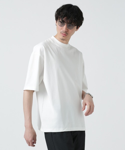 NANO universe（ナノユニバース）の「LB.03/スーピマコットンワイドモックネックTシャツ（Tシャツ/カットソー・メンズ・コーラル/ホワイト/ブラック/ターコイズブルー・M/L）」の12枚目の写真