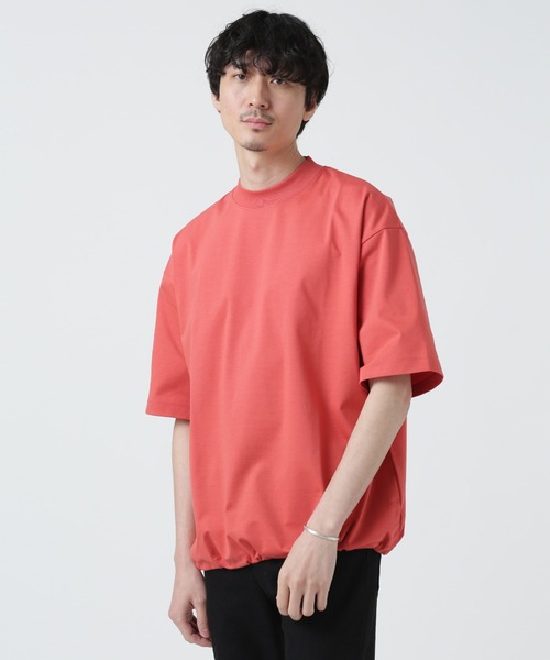 NANO universe（ナノユニバース）の「LB.03/スーピマコットンワイドモックネックTシャツ（Tシャツ/カットソー・メンズ・コーラル/ホワイト/ブラック/ターコイズブルー・M/L）」の5枚目の写真