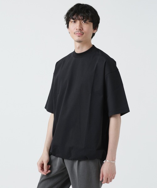 NANO universe（ナノユニバース）の「LB.03/スーピマコットンワイドモックネックTシャツ（Tシャツ/カットソー・メンズ・コーラル/ホワイト/ブラック/ターコイズブルー・M/L）」の6枚目の写真