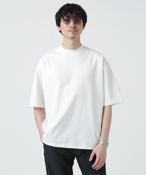 NANO universe（ナノユニバース）の「LB.03/スーピマコットンワイドモックネックTシャツ（Tシャツ/カットソー・メンズ・コーラル/ホワイト/ブラック/ターコイズブルー・M/L）」の7枚目の写真