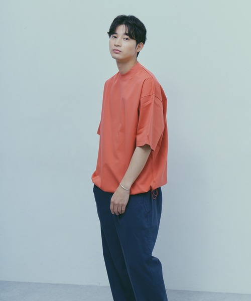 NANO universe（ナノユニバース）の「LB.03/スーピマコットンワイドモックネックTシャツ（Tシャツ/カットソー・メンズ・コーラル/ホワイト/ブラック/ターコイズブルー・M/L）」の17枚目の写真