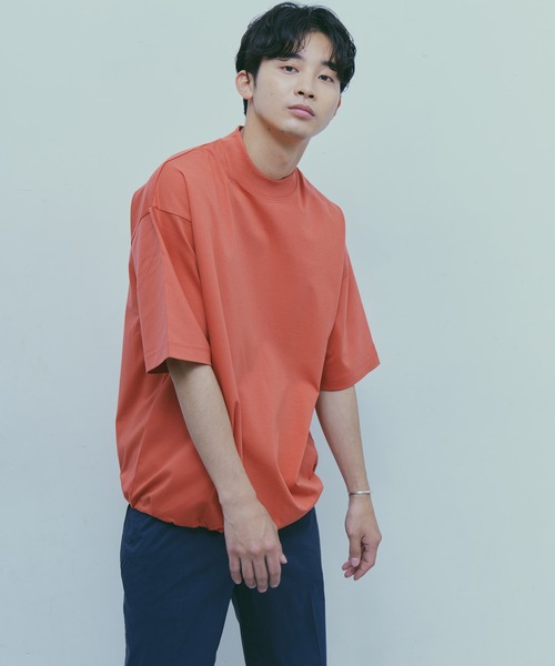 NANO universe（ナノユニバース）の「LB.03/スーピマコットンワイドモックネックTシャツ（Tシャツ/カットソー・メンズ・コーラル/ホワイト/ブラック/ターコイズブルー・M/L）」の19枚目の写真
