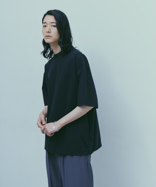 NANO universe（ナノユニバース）の「LB.03/スーピマコットンワイドモックネックTシャツ（Tシャツ/カットソー・メンズ・コーラル/ホワイト/ブラック/ターコイズブルー・M/L）」の15枚目の写真