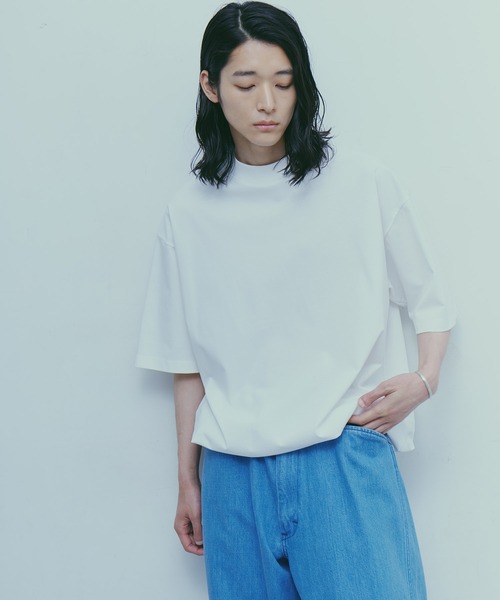 NANO universe（ナノユニバース）の「LB.03/スーピマコットンワイドモックネックTシャツ（Tシャツ/カットソー・メンズ・コーラル/ホワイト/ブラック/ターコイズブルー・M/L）」の10枚目の写真