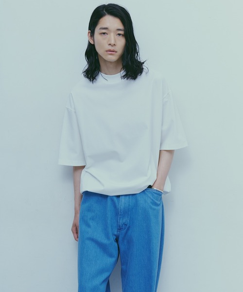 NANO universe（ナノユニバース）の「LB.03/スーピマコットンワイドモックネックTシャツ（Tシャツ/カットソー・メンズ・コーラル/ホワイト/ブラック/ターコイズブルー・M/L）」の11枚目の写真