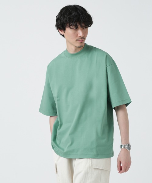 NANO universe（ナノユニバース）の「LB.03/スーピマコットンワイドモックネックTシャツ（Tシャツ/カットソー・メンズ・コーラル/ホワイト/ブラック/ターコイズブルー・M/L）」の8枚目の写真