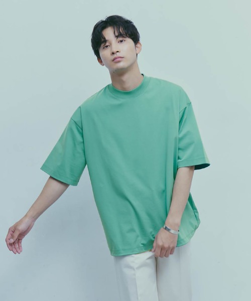 NANO universe（ナノユニバース）の「LB.03/スーピマコットンワイドモックネックTシャツ（Tシャツ/カットソー・メンズ・コーラル/ホワイト/ブラック/ターコイズブルー・M/L）」の16枚目の写真