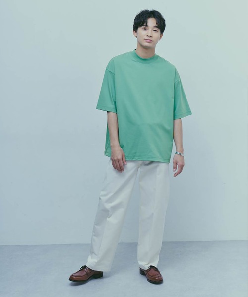 NANO universe（ナノユニバース）の「LB.03/スーピマコットンワイドモックネックTシャツ（Tシャツ/カットソー・メンズ・コーラル/ホワイト/ブラック/ターコイズブルー・M/L）」の22枚目の写真