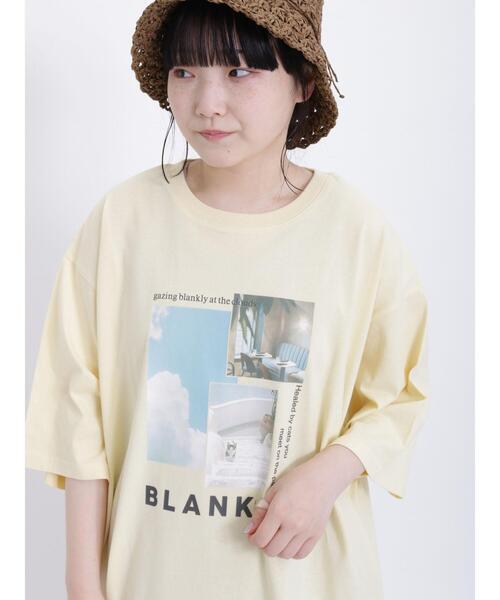 Samansa Mos2（サマンサ モスモス）の「転写プリントTシャツ（Tシャツ/カットソー・レディース・イエロー/キナリ/オフホワイト/チャコールグレー・F）」の5枚目の写真