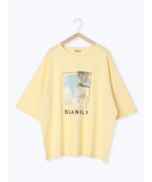 Samansa Mos2（サマンサ モスモス）の「転写プリントTシャツ（Tシャツ/カットソー・レディース・イエロー/キナリ/オフホワイト/チャコールグレー・F）」の11枚目の写真