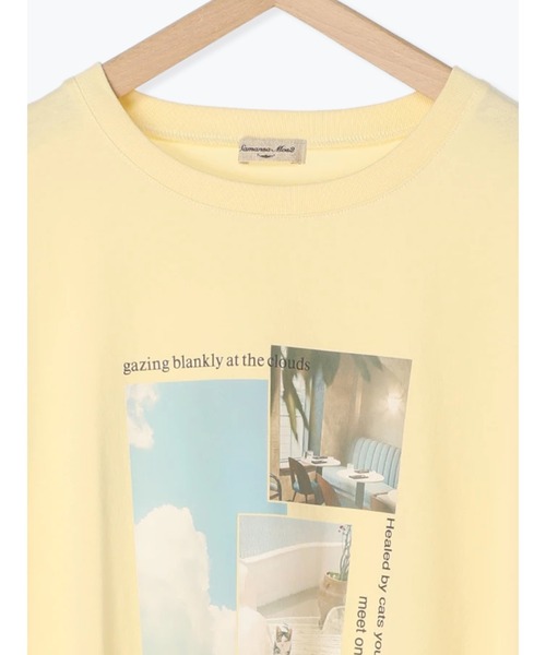 Samansa Mos2（サマンサ モスモス）の「転写プリントTシャツ（Tシャツ/カットソー・レディース・イエロー/キナリ/オフホワイト/チャコールグレー・F）」の9枚目の写真