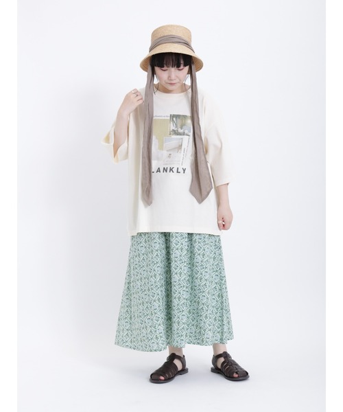 Samansa Mos2（サマンサ モスモス）の「転写プリントTシャツ（Tシャツ/カットソー・レディース・イエロー/キナリ/オフホワイト/チャコールグレー・F）」の20枚目の写真