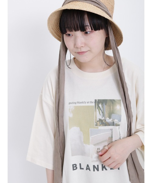 Samansa Mos2（サマンサ モスモス）の「転写プリントTシャツ（Tシャツ/カットソー・レディース・イエロー/キナリ/オフホワイト/チャコールグレー・F）」の16枚目の写真