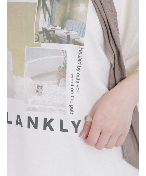 Samansa Mos2（サマンサ モスモス）の「転写プリントTシャツ（Tシャツ/カットソー・レディース・イエロー/キナリ/オフホワイト/チャコールグレー・F）」の14枚目の写真