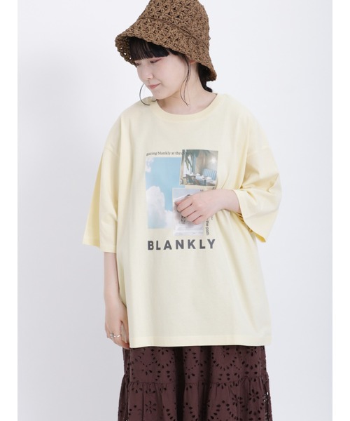 Samansa Mos2（サマンサ モスモス）の「転写プリントTシャツ（Tシャツ/カットソー・レディース・イエロー/キナリ/オフホワイト/チャコールグレー・F）」の22枚目の写真