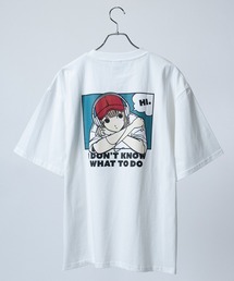 【1】〔RedCapGirl/レッドキャップガール〕天竺 バックイラスト ボックスシルエット 半袖Tシャツ
