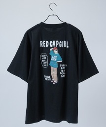 【1】〔RedCapGirl/レッドキャップガール〕天竺 バックイラスト ボックスシルエット 半袖Tシャツ