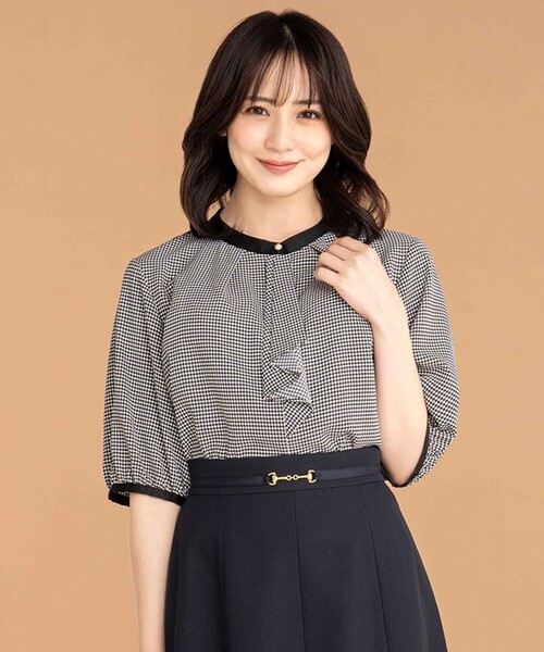 ANY SIS(エニィスィス)の「【洗える】ラッフルボウ ブラウス(シャツ/ブラウス・レディース・アイボリー系/ブラック系3・0)」の2枚目の写真
