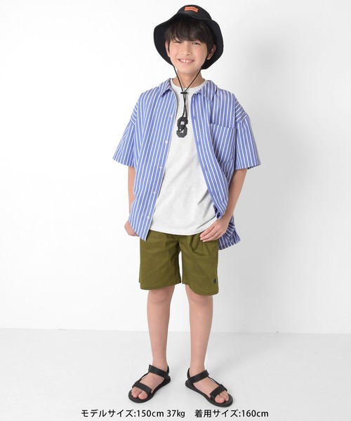 GLAZOS（グラソス）の「ストレッチ・ワンポイント刺繍ショートパンツ（その他パンツ・キッズ・ブラック/ベージュ/カーキ・160cm/140cm/150cm/170cm）」の4枚目の写真