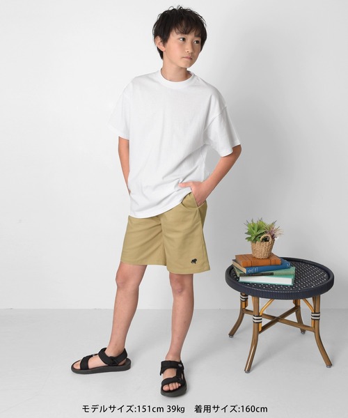 GLAZOS（グラソス）の「ストレッチ・ワンポイント刺繍ショートパンツ（その他パンツ・キッズ・ブラック/ベージュ/カーキ・160cm/140cm/150cm/170cm）」の6枚目の写真