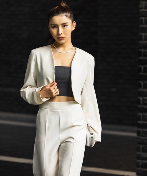 AMBIENT(アンビエント)の「スパゲティストラップカップインニットベア(キャミソール・レディース・ブラック/オフホワイト/ブルー/アッシュ/チャコール・FREE)」の11枚目の写真