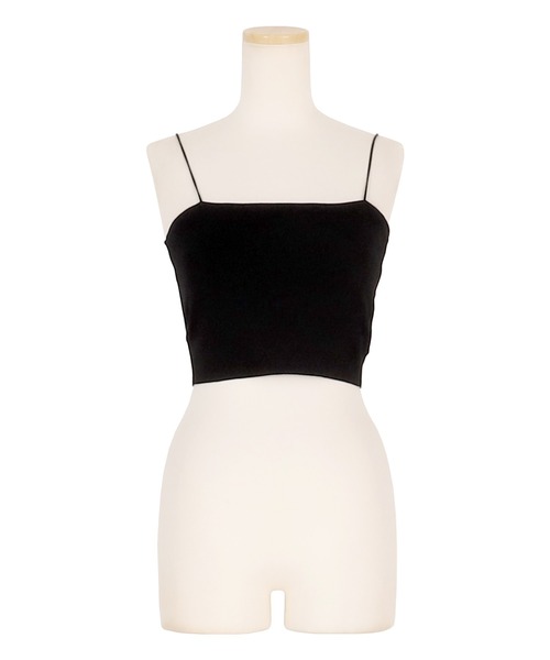 AMBIENT(アンビエント)の「スパゲティストラップカップインニットベア(キャミソール・レディース・ブラック/オフホワイト/ブルー/アッシュ/チャコール・FREE)」の12枚目の写真