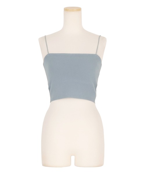 AMBIENT(アンビエント)の「スパゲティストラップカップインニットベア(キャミソール・レディース・ブラック/オフホワイト/ブルー/アッシュ/チャコール・FREE)」の16枚目の写真