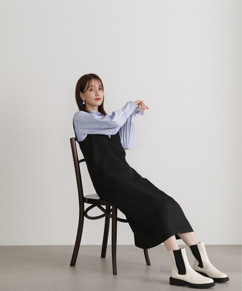 N.（N. Natural Beauty Basic）（エヌエヌナチュラルビューティーベーシック）の「【S Size Line】◆ライトツイードストレートジャンパースカート（ジャンパースカート・レディース・ブラック/グレー・SMALL/MEDIUM）」の9枚目の写真