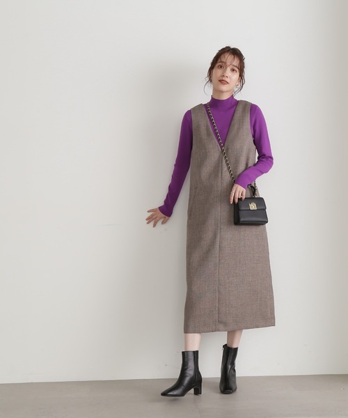 N.（N. Natural Beauty Basic）（エヌエヌナチュラルビューティーベーシック）の「【S Size Line】◆ライトツイードストレートジャンパースカート（ジャンパースカート・レディース・ブラック/グレー・SMALL/MEDIUM）」の14枚目の写真