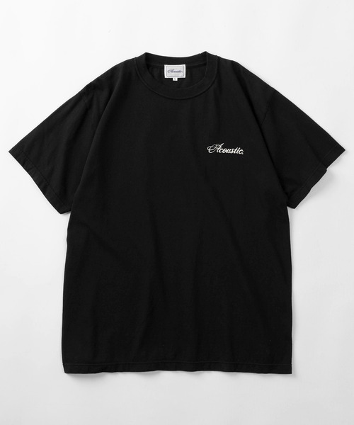 Acoustic(アコースティック)の「【Acoustic/アコースティック】ワンポイントブランドロゴ&バックメッセージプリント デザイン ルードテイスト 半袖Tシャツ/アメカジ/バイカー(Tシャツ/カットソー・メンズ・ブラック/ホワイト・M/L/XL)」の3枚目の写真