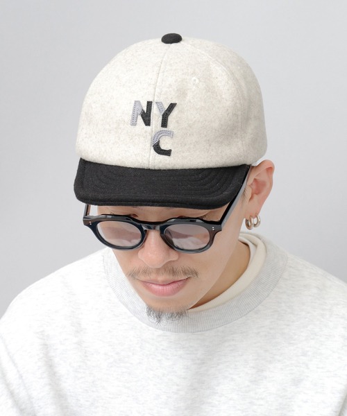 Basiquenti(ベーシックエンティ)の「バイカラー メルトン ショートバイザー(キャップ・メンズ・ブラック/ネイビー/ワイン・FREE)」の7枚目の写真