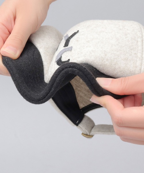 Basiquenti(ベーシックエンティ)の「バイカラー メルトン ショートバイザー(キャップ・メンズ・ブラック/ネイビー/ワイン・FREE)」の11枚目の写真