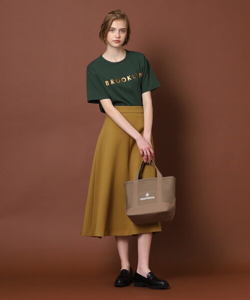 DRESSTERIOR(ドレステリア)の「◆BROOKLYN箔ロゴTシャツ(Tシャツ/カットソー・レディース・グリーン/ネイビー/オフホワイト・36/34/38)」の14枚目の写真
