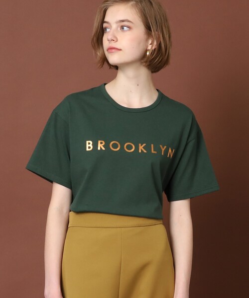 DRESSTERIOR(ドレステリア)の「◆BROOKLYN箔ロゴTシャツ(Tシャツ/カットソー・レディース・グリーン/ネイビー/オフホワイト・36/34/38)」の17枚目の写真