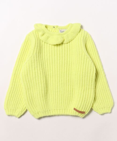 【セール】piupiuchick / フリルカラーニットセーター<100-130cm>（スウェット）｜piupiuchick（ピュウピュウチック）