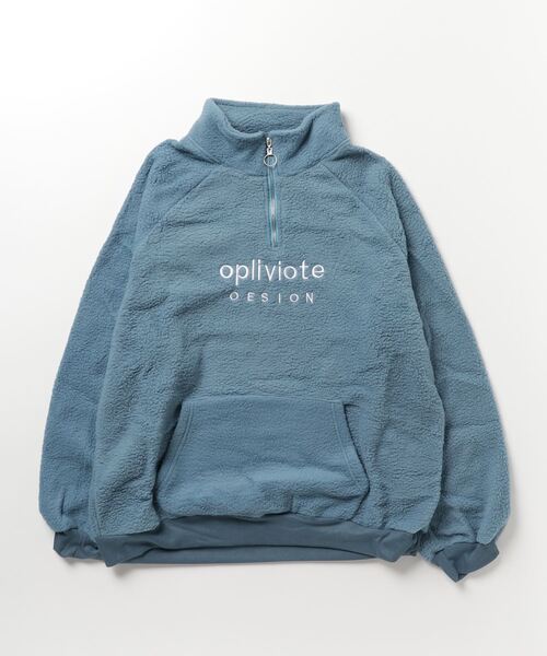 ARCADE（アーケード）の「ハーフジップ 韓国風 オーバーサイズ ボアフリース ニット スウェット スタンドカラー プルオーバー トレーナー -ARCADE Limited Line-（スウェット・レディース・ホワイト/レッド/ブルー・FREE）」の17枚目の写真