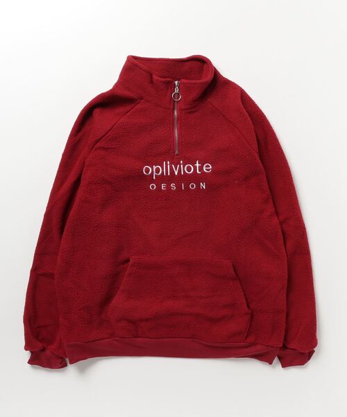 ARCADE（アーケード）の「ハーフジップ 韓国風 オーバーサイズ ボアフリース ニット スウェット スタンドカラー プルオーバー トレーナー -ARCADE Limited Line-（スウェット・レディース・ホワイト/レッド/ブルー・FREE）」の18枚目の写真