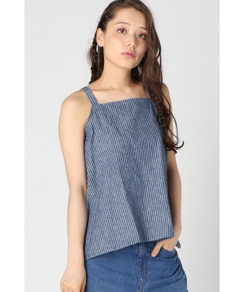 JOURNAL STANDARD（ジャーナルスタンダード）の「リネンコットンストライプ キャミソール#（キャミソール・レディース・アイボリー/ブルー・FREE）」の2枚目の写真