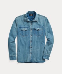 スリム フィット デニム ウエスタン シャツ（シャツ/ブラウス