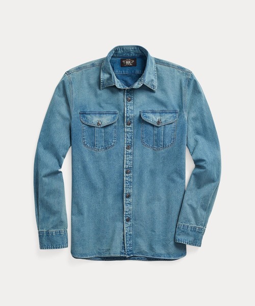 インディゴ ヘリンボーン ツイル ワークシャツ（シャツ/ブラウス