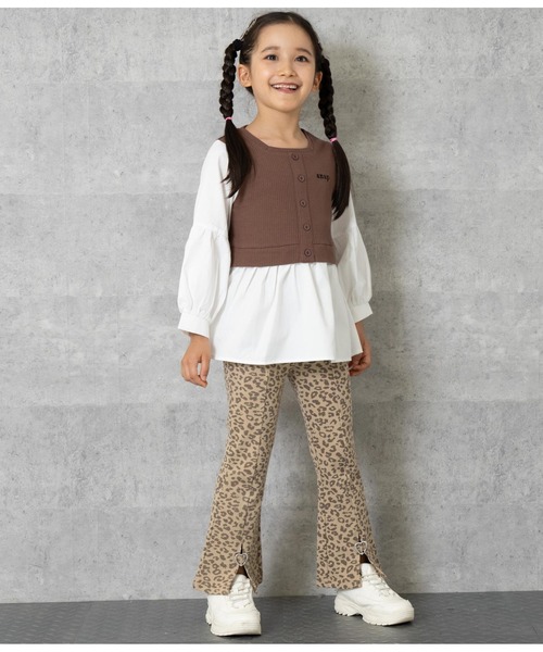 ANAP kids（アナップキッズ）の「コンビトップス【親子お揃い】（Tシャツ/カットソー・キッズ・ラベンダー/ブラック/モカ・130cm/110cm/120cm/100cm）」の9枚目の写真