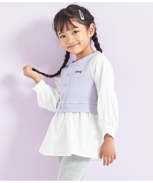 ANAP kids（アナップキッズ）の「コンビトップス【親子お揃い】（Tシャツ/カットソー・キッズ・ラベンダー/ブラック/モカ・130cm/110cm/120cm/100cm）」の16枚目の写真