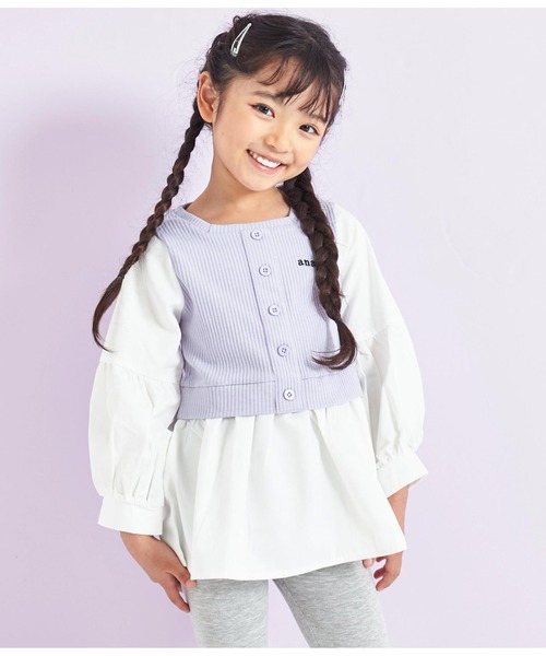 ANAP kids（アナップキッズ）の「コンビトップス【親子お揃い】（Tシャツ/カットソー・キッズ・ラベンダー/ブラック/モカ・130cm/110cm/120cm/100cm）」の18枚目の写真