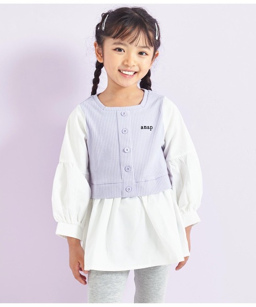 ANAP kids（アナップキッズ）の「コンビトップス【親子お揃い】（Tシャツ/カットソー・キッズ・ラベンダー/ブラック/モカ・130cm/110cm/120cm/100cm）」の20枚目の写真